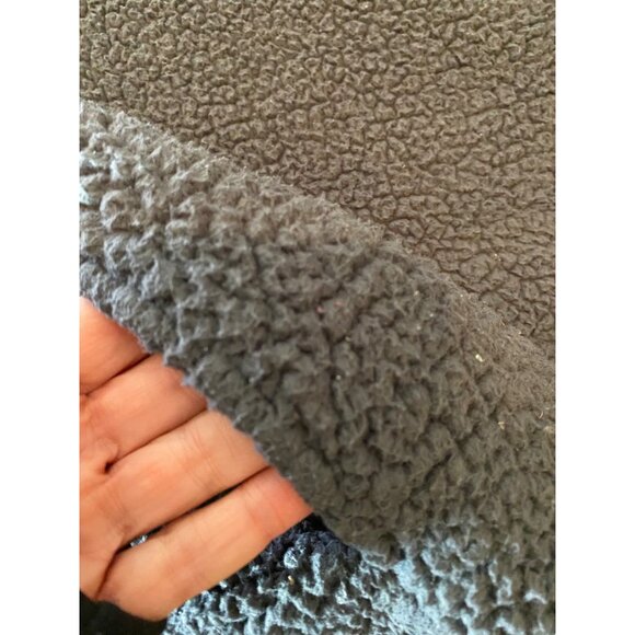 Victorias Secret Pink Sherpa 1/4 Zip Pullover Sweatshirt Gray Red Green Large - Picture 6 of 10